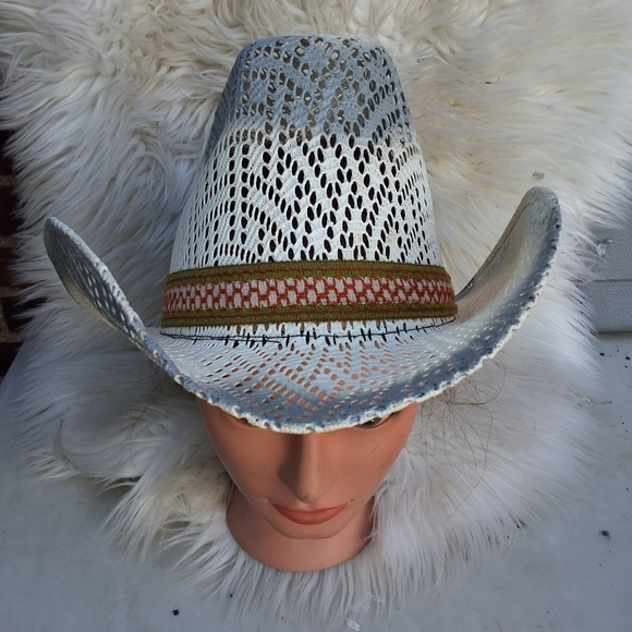 Vintage Mexican Straw‎ Cowboy Hat 7.25 NWOT - Picture 3 of 10